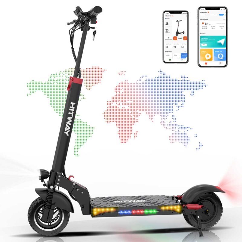 EVERCROSS H5 Electric Scooter, Electric Scooter for Adults with 800W Motor,  Up to 28MPH & 25 Miles-10'' Solid Tires, E-Scooter with Seat & Dual